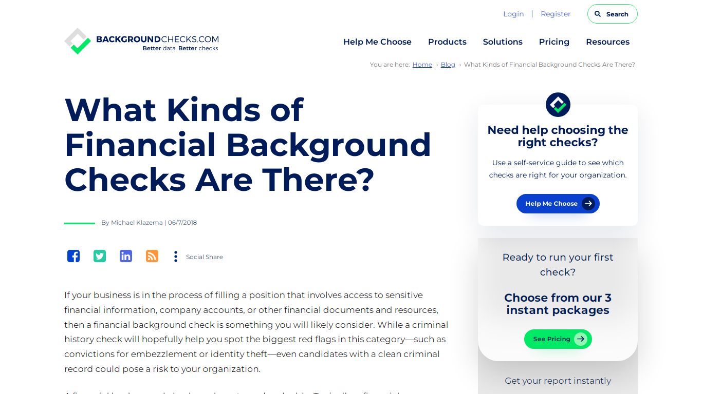 What Kinds of Financial Background Checks Are There?